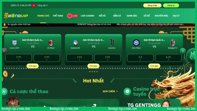 BongVIP Com 2026 | Cá Cược Bóng Đá Trực Tuyến Nhanh VIP 41 Giao diện chú trọng thiết kế tính năng dễ sử dụng